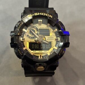 Casio G-Shock Dual Display Black and Gold Watch